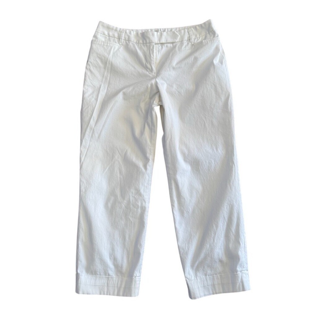 Ann Taylor LOFT Marisa Cropped Straight Leg Pants Size 4 White